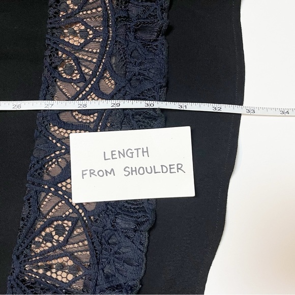 For Love & Lemons NWT Lola Rose Sleeveless Mini Dress black navy lace-up boho - Picture 13 of 16
